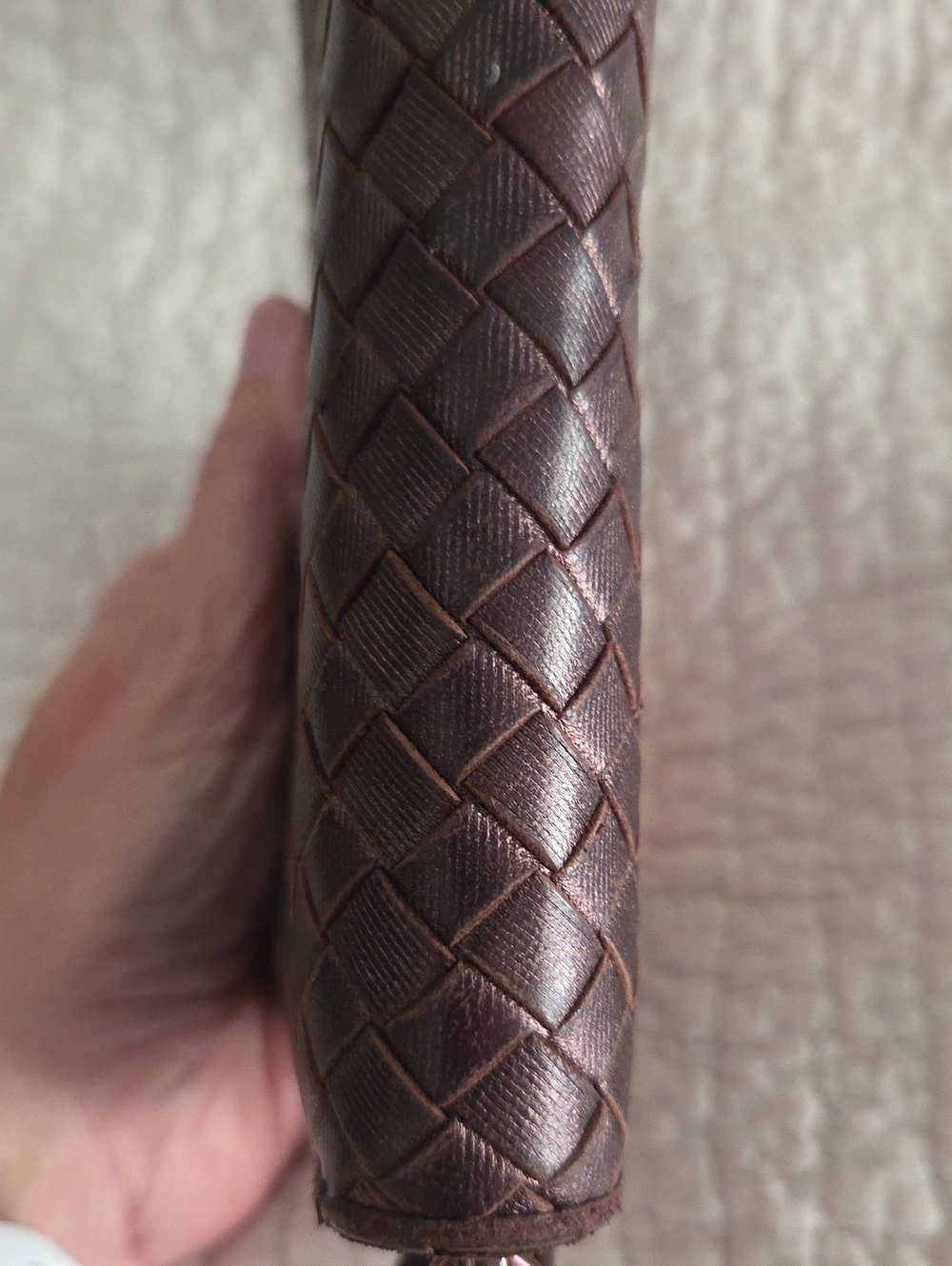 Bottega Veneta Textured Zippered Long Wallet in Shimmery Dark Bronze - Picture 9 of 15